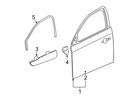 2010 Buick Lucerne Front Door Weatherstrip Asm-Front Side Door Window Inner Diagram for 20809898