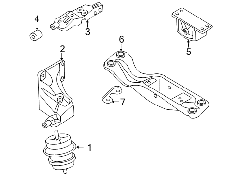 2010 Infiniti EX35 Engine & Trans Mounting Member Assy-Engine Mounting, Rear Diagram for 11310-JK500