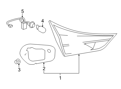 2017 Toyota Corolla iM Bulbs Back Up Lamp Assembly Diagram for 81581-12230