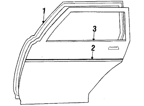 1985 Toyota Camry Rear Door Weatherstrip Diagram for 67871-32010