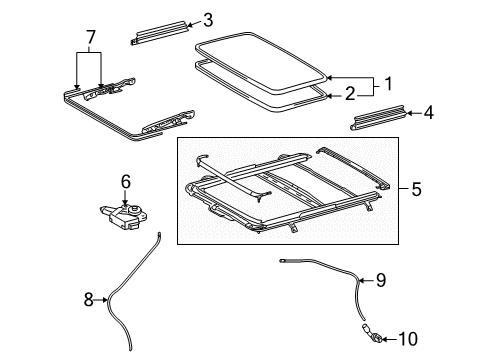 2015 Lexus RX450h Sunroof Gear Assembly, Sliding Roof Diagram for 63260-0E021