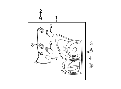 2007 Toyota Tundra Bulbs Combo Lamp Assembly Diagram for 81560-0C070