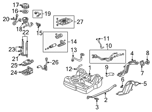 2004 Honda Civic Filters Valve Assembly, Vent (Orvr) Diagram for 17555-S5A-A31