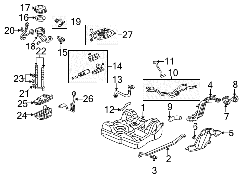 2004 Honda Civic Filters Pump Set, Fuel Diagram for 17040-S5B-930