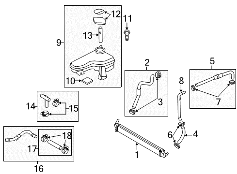 2011 Kia Optima Inverter Cooling Components Hose & Clamp Assembly Diagram for 254504R000
