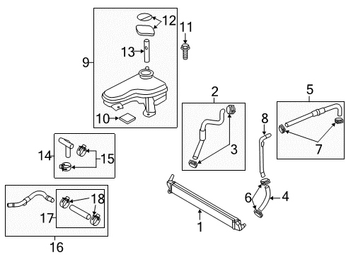 2011 Kia Optima Inverter Cooling Components Hose Assembly-Inverter Radiator Diagram for 254364R000