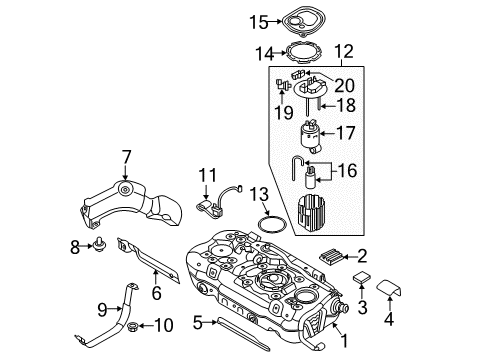 2018 Kia Niro Senders Plate & Bracket Assembly Diagram for 31113G2000