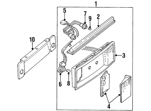 1995 Cadillac Eldorado Backup & License Lamps Lamp Asm, Rear License Diagram for 16516440