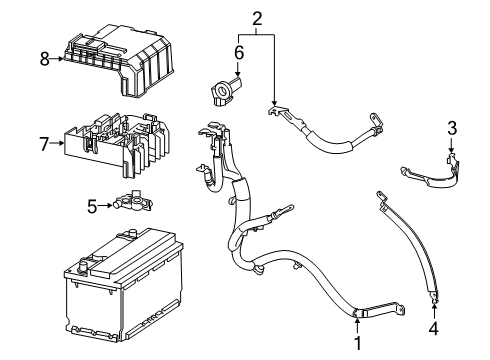 2019 Chevrolet Silverado 1500 Battery Cables Positive Term Diagram for 84406836