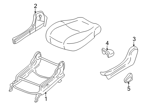 2002 Hyundai Elantra Tracks & Components Track Assembly-Front Seat Passenger Diagram for 88600-2D100-OH