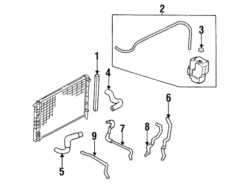 1994 Infiniti Q45 Radiator & Components Hose-Auto Transmission Oil Cooler Diagram for B1631-67U10