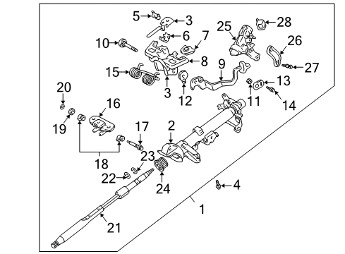 2002 Toyota Prius Steering Column & Wheel, Steering Gear & Linkage Ring, Shaft Snap Diagram for 90520-17269