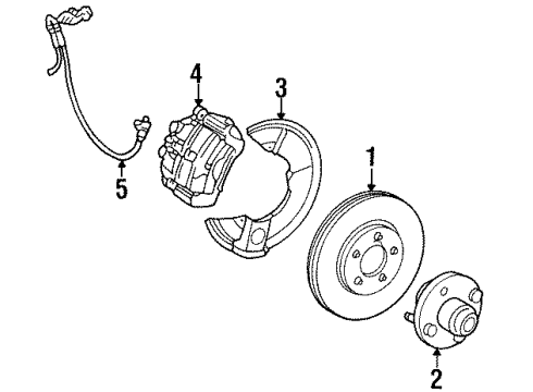 1993 Mercury Sable Front Brakes Caliper Diagram for F3DZ-2V121-BRM