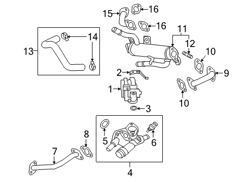 2016 Hyundai Sonata Powertrain Control Pipe-EGR In "A" Diagram for 28461-2E900