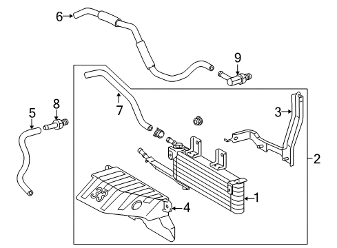 2015 Lexus RX350 Trans Oil Cooler Transmission Cooler Mount Bracket Diagram for 32913-48030