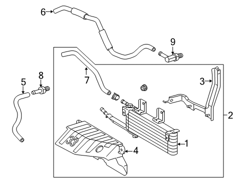 2013 Lexus RX350 Trans Oil Cooler Elbow Diagram for 90407-14032