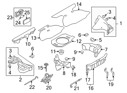 2013 Nissan 370Z Interior Trim - Rear Body Lamp Assembly-Luggage Room Diagram for 26490-CD000