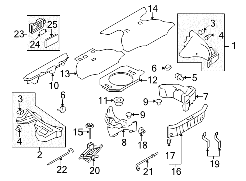 2013 Nissan 370Z Interior Trim - Rear Body Jack Complete Diagram for 99550-1EA1A