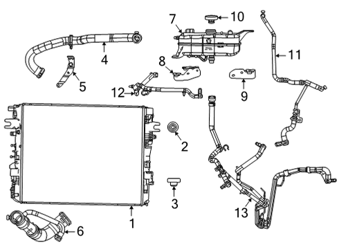 2022 Jeep Grand Wagoneer Radiator & Components COOLANT Diagram for 68425474AA