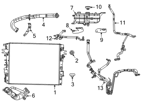 2022 Jeep Grand Wagoneer Radiator & Components RADIATOR INLET Diagram for 68425465AA