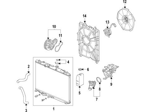 2021 Acura TLX Cooling System, Radiator, Water Pump, Cooling Fan Nut, Flange (6MM) Diagram for 90041-5K0-A01