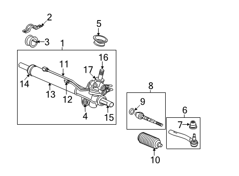 2010 Honda Pilot Steering Column & Wheel, Steering Gear & Linkage Valve Sub-Assy. Diagram for 53641-SZA-A04