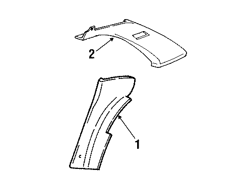 1995 Buick Regal Interior Trim - Quarter Panels PANEL, Lock Pillar Trim Diagram for 10223400