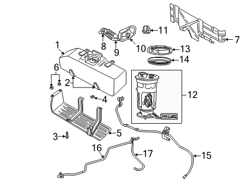 2006 Dodge Dakota Fuel System Components Module-Fuel Pump/Level Unit Diagram for 68024546AI