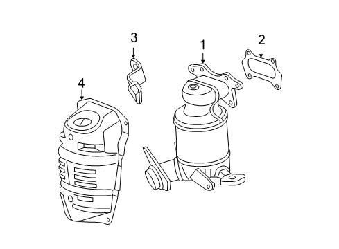 2009 Honda Fit Exhaust Manifold Cover, Converter Diagram for 18120-RP3-A00