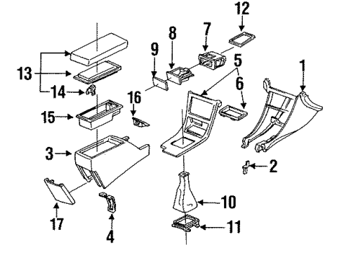 1994 Acura Legend Center Console Boot, Change Lever (Black) Diagram for 83414-SP1-A61ZA
