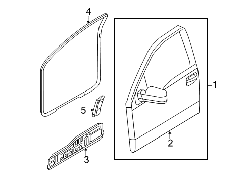 2009 Ford F-150 Front Door Weatherstrip On Body Diagram for BL3Z-1520709-B