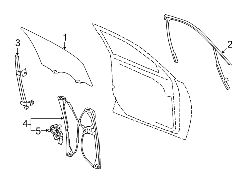 2017 Buick LaCrosse Front Door Run Weatherstrip Diagram for 26243637