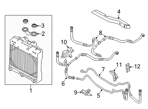 2014 BMW 760Li Oil Cooler Bracket, Oil Cooler Line Diagram for 17217594324