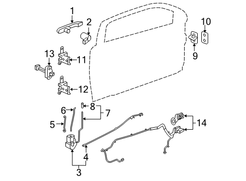 2008 Chevrolet Cobalt Door - Lock & Hardware Upper Hinge Diagram for 25783763