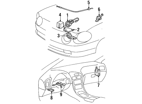 1998 Toyota Celica Cruise Control System Bellcrank Diagram for 88290-20050