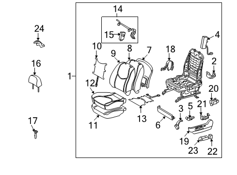 Diagram for 2006 Toyota RAV4 Front Seat Components 