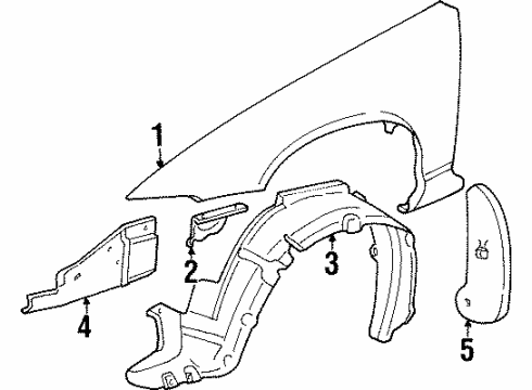 1999 Pontiac Grand Prix Fender & Components Liner Asm-Front Fender <Use 11E 49 Diagram for 10309517
