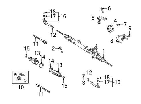 2005 Scion xB Steering Column, Steering Gear & Linkage, Steering Wheel & Trim Lower Shaft Diagram for 45297-52010