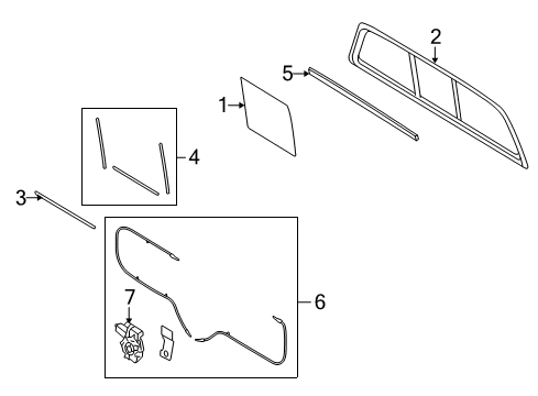 2006 Lincoln Mark LT Back Glass Back Glass Diagram for 4L3Z-15420A26-AA