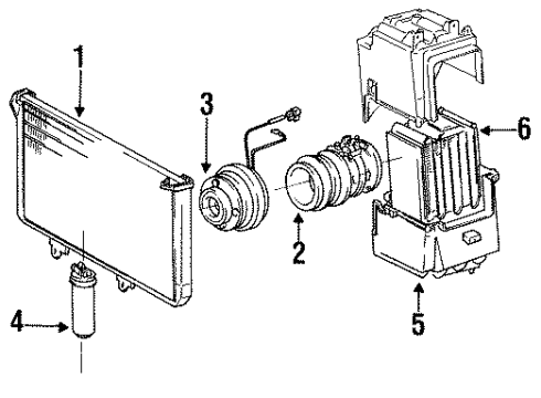 1987 Toyota Van Air Conditioner Condenser Diagram for 88460-95D06