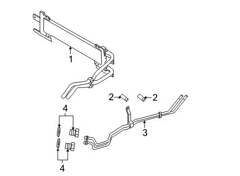 2006 Ford Mustang Oil Cooler Tube Assembly Diagram for 5R3Z-7R081-B