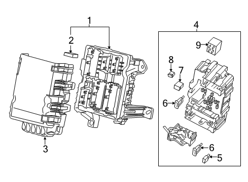 2014 GMC Sierra 1500 Daytime Running Lamps Fuse & Relay Box Diagram for 22988420