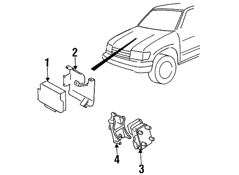 1995 Kia Sportage Ignition System Hight Tension Cord Assembly Diagram for 0K01118140C