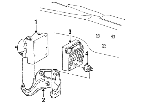 1996 Ford Taurus ABS Components Control Module Diagram for F6DZ2C219DA