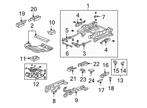 2007 Acura RL Power Seats Box Assy., L. Gear Diagram for 81614-SJA-A01