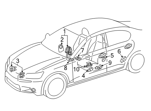 2017 Lexus IS300 Air Bag Components Spiral Cable Sub-Assembly Diagram for 84308-53050