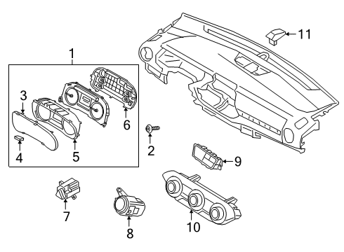 2020 Kia Forte A/C & Heater Control Units Cluster Assembly-INSTRUM Diagram for 94011M7430