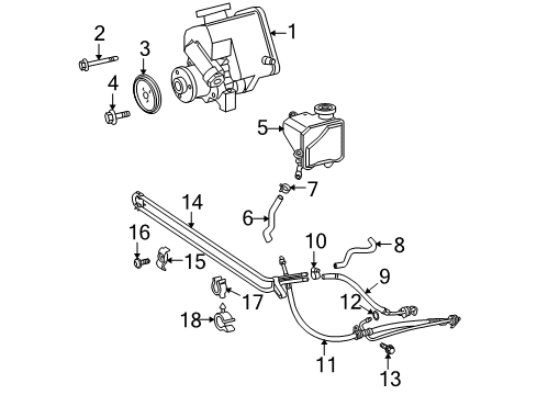 2009 Dodge Sprinter 2500 P/S Pump & Hoses, Steering Gear & Linkage Oil Cooler Diagram for 68140155AA