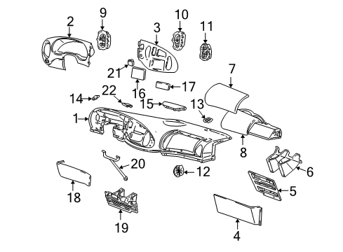 1999 Ford E-350 Econoline Club Wagon Instrument Panel Finish Panel Reinforcement Diagram for F7UZ-15045B86-AD