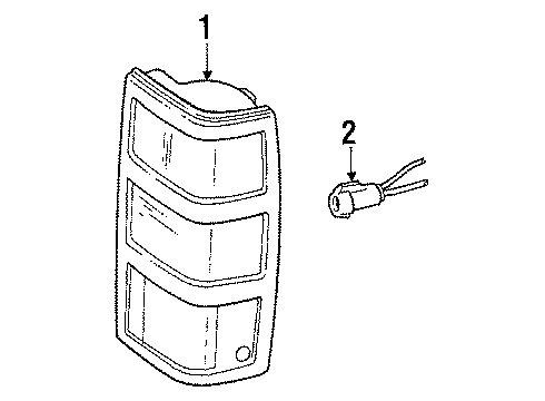 1986 Jeep Comanche Tail Lamps Tail Lamp, Right Diagram for 56001352